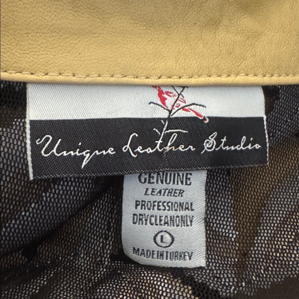 Unique Leather Studio Gold Leaf Pattern Jacket Le… - image 4